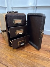 Vintage Barnett  Jaffe Baja Photo Slide Holder Case 3 Drawer Slides Storage Box