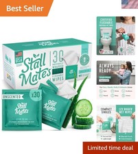 Flushable Wipes, Individually Wrapped, Travel Friendly, Unscented with Cucumb...