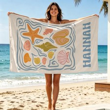 Cute Marine Animal Personalized Beach Towel