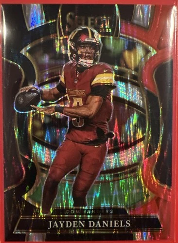 2025 Panini Select #88 Jayden Daniels Black and Red Prizm Shock