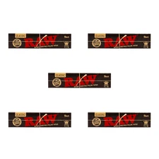 RAW Black King Size Slim Rolling Papers – 5 Packs (160 Leaves) + FREE Gift 🎁