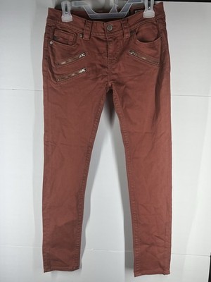 Miss Me Skinny Jeans Women s Size 27 Rust Orange Zipper Pocket Stretch Pocket