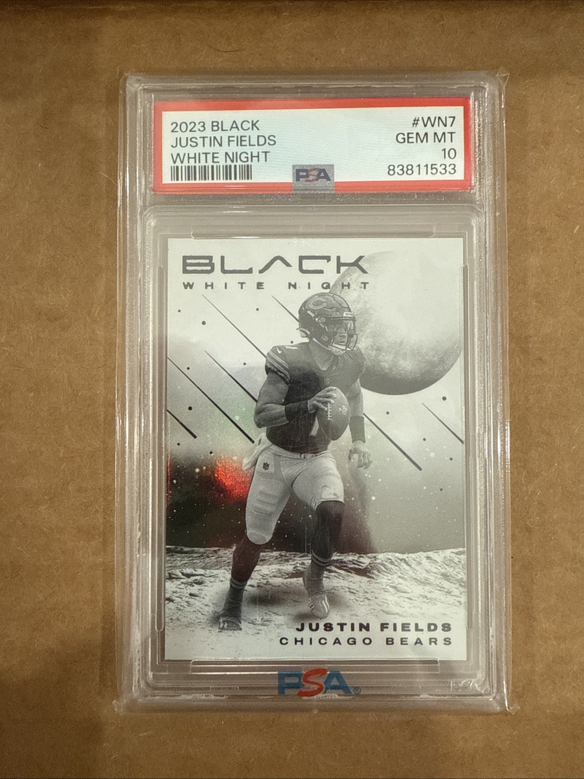 2023 Panini Black Justin Fields White Night SSP Case Hit PSA 10