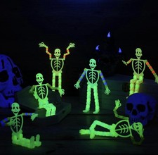 8 PCs Skeleton Toys Halloween Skeleton Sensory Toys Glow in the Dark