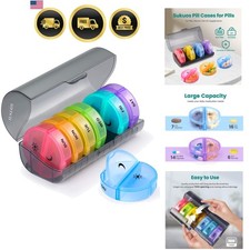 Large Weekly Pill Organizer 2 Times a Day, Daily Pill Box 7 Day Easy to Open ...