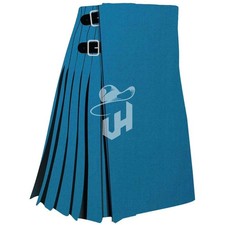 Men s Handmade Acrylic Wool Kilt with Adjustable Waist and Leather Straps