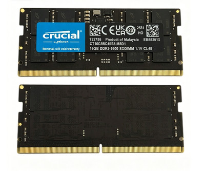 Crucial 16GB (1x16GB) DDR5-5600 262-Pin SODIMM Laptop RAM
