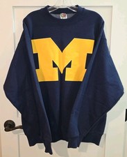 Vintage University of Michigan Wolverines Crewneck Sweatshirt Large 90s FOTL