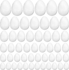 100 PCS Smooth Foam Eggs for DIY Crafts - 6 Sizes for Holidays