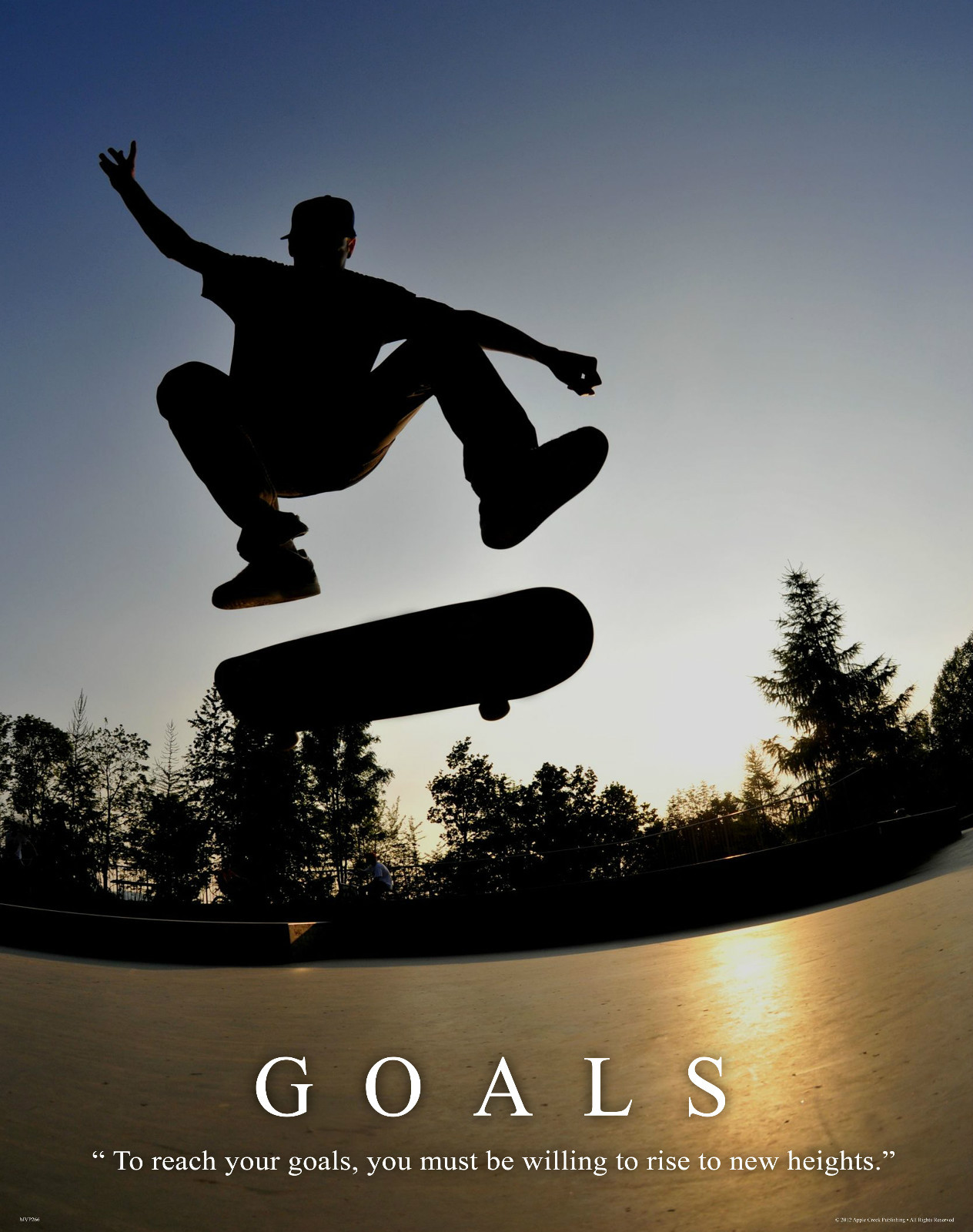 Skateboarding Motivational Poster Print Kid Wall Art Decor Skateboard Gift Goals