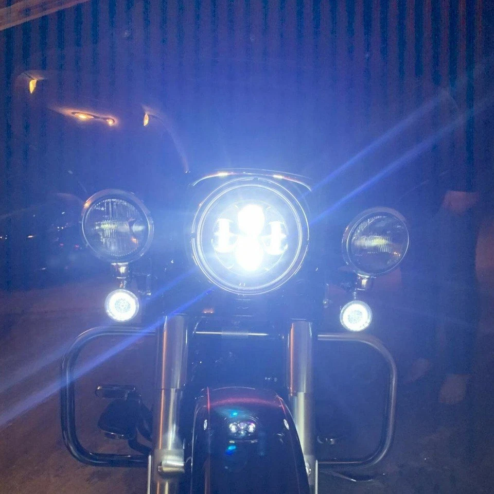 Eagle Lights Harley Bullet 2 英寸 LED 白色光环转向信号 1157 负载均衡器 高清 — 第 4/4 张图片