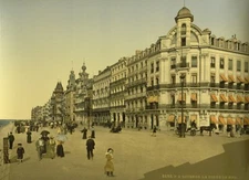 8" x 10" The embankment and Kursaal, (i.e, Cursaal), Ostend, Belgium