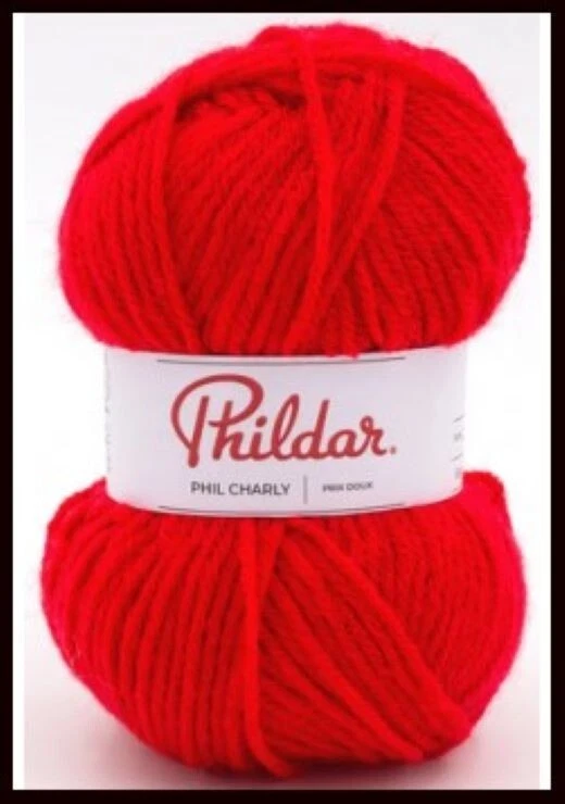 3 pelotes de laine CHARLY ROUGE Neuves - Photo 1/1