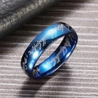 4/6/8mm Blue Lord of the Rings Stainless Steel The One Ring Mens Fashion Jewelry