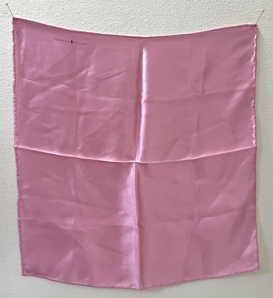 ROBERT TALBOTT Seda Charmeuse Rosa Bolsillo Cuadrado Pañuelo Bufanda Nuevo sin Etiquetas Foto 2 de 4