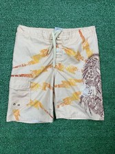 Carter's Boys Size Large 7 Floral Swim Trunks Tan