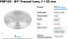 Thorlabs FRP125 Ø1" Fresnel Lens, f = 25 mm o066