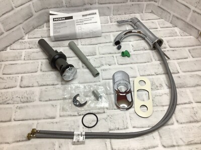 MOEN Korek Single Handle Single Hole Bathroom Faucet w/ Deckplate Chrome 84466