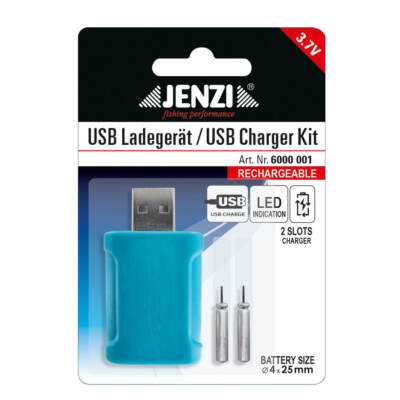 Jenzi Chargeur USB Inclus 2 Stabbatterien Elektropose Rechargeable