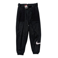 Nike Tapered Jogger Windbreaker Black Belted Pants Womens Large Swoosh NWT 70