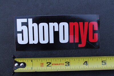 5 Five Boro NYC New York City East Coast Red BP1 Vintage Skateboarding STICKER