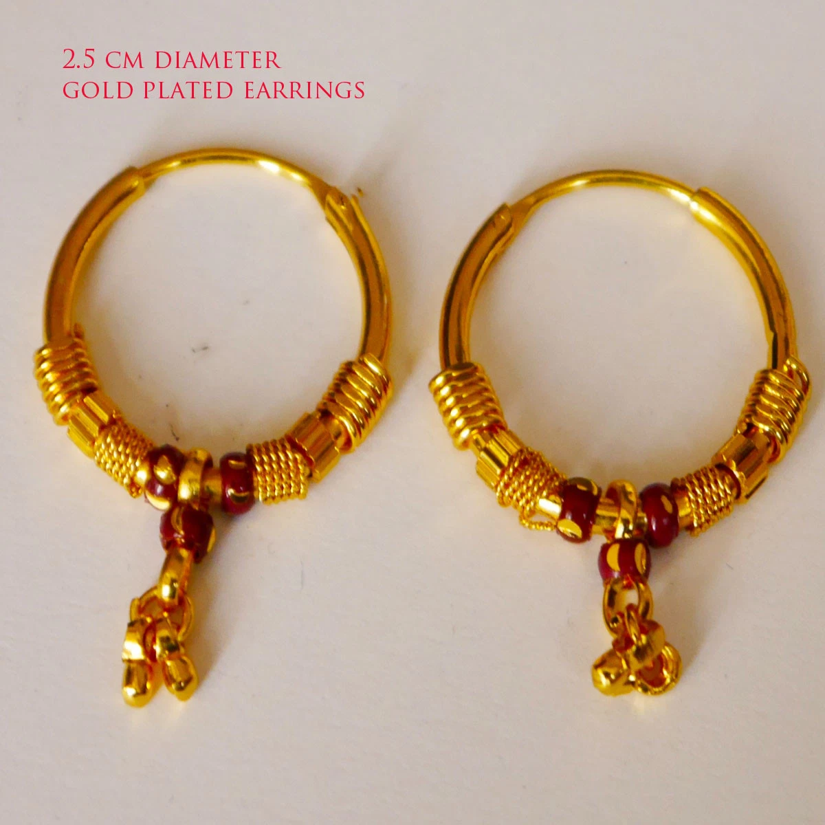 Asian gold shop hoop earrings