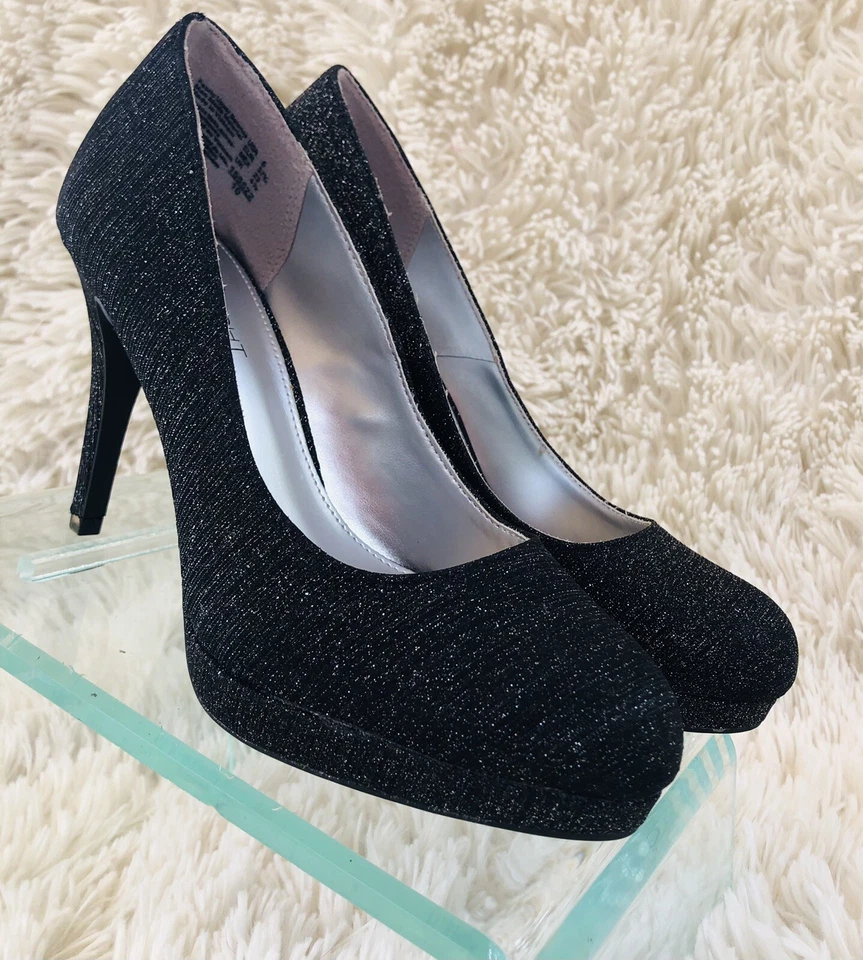 Zapatos de tacón alto Fioni Night para mujer negros brillantes Foto 4 de 4