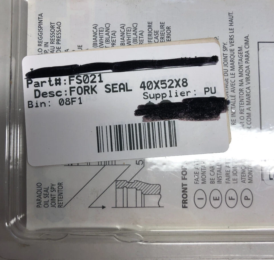 OEM PIEZAS ORIGINALES ORIGINALES SELLO DE HORQUILLA ILIMITADO 40X52X8 P/N FS021 NUEVO Foto 3 de 4