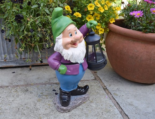 Gnome Garden Ornament Fairy Dwarf Statue LED Solar Lantern Light Décor UK GIFTS - Picture 29 of 61