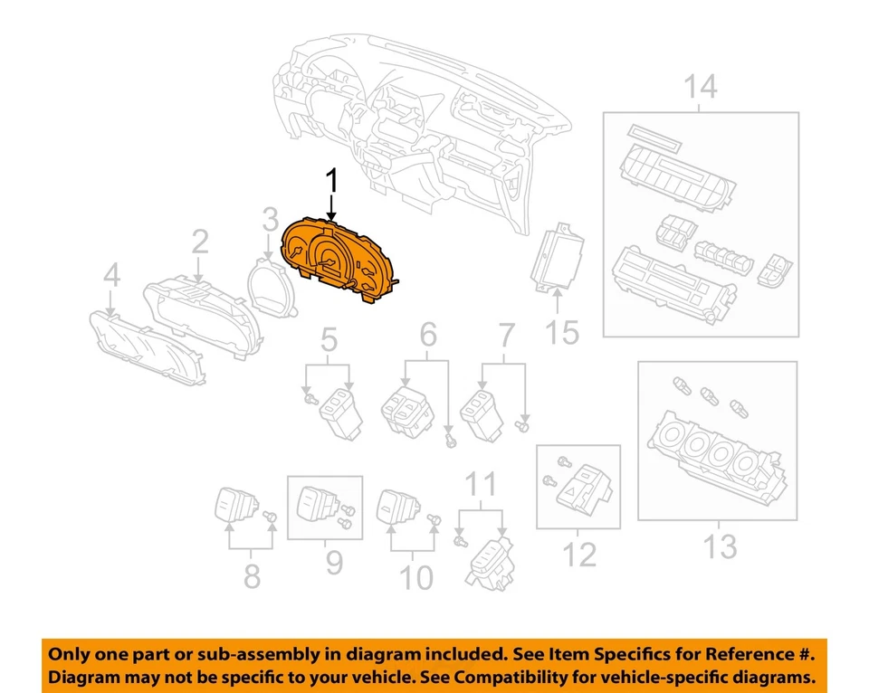 Б/у спидометр датчик подходит: 2008 Honda Odyssey кластер США рынок MPH EX класса A - Изображение 3 из 4