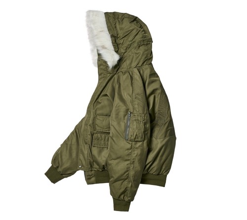 Palace P-2B Cargo Parka in Olive Men’s Size Large Detachable Faux Fur Hood - Picture 3 of 12
