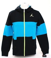 Nike Jordan Jumpman Black  Blue Zip Front Hoodie Youth Boy's XL