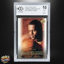2003 Upper Deck LeBron James In The Zone Box Set Rookie Card #13 BCCG 10 MINT RC. rookie card picture