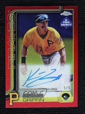 2025 Topps Pro Debut Chrome Red Refractor 5/5 Konnor Griffin #PDC-32 Auto 1he8