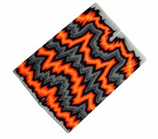 Custom Micarta-Style Knife Handle Scales Canvas  Fiber Orange/Gray Zigzag