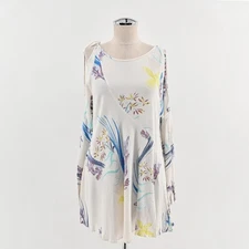 FREE PEOPLE Clear Skies Dress Size XS Floral Cold Shoulder Boho Ethereal Hippie