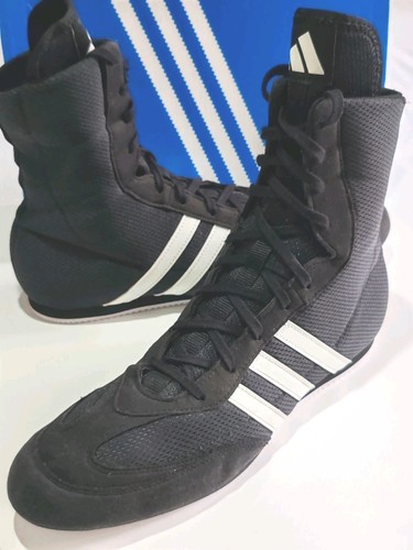 ADIDAS BOX HOG 2 (FX0561) BOXING BOOTS UK 10.5 EU 45 1/3 BLACK WHITE MENS - 第 3/13 張圖片