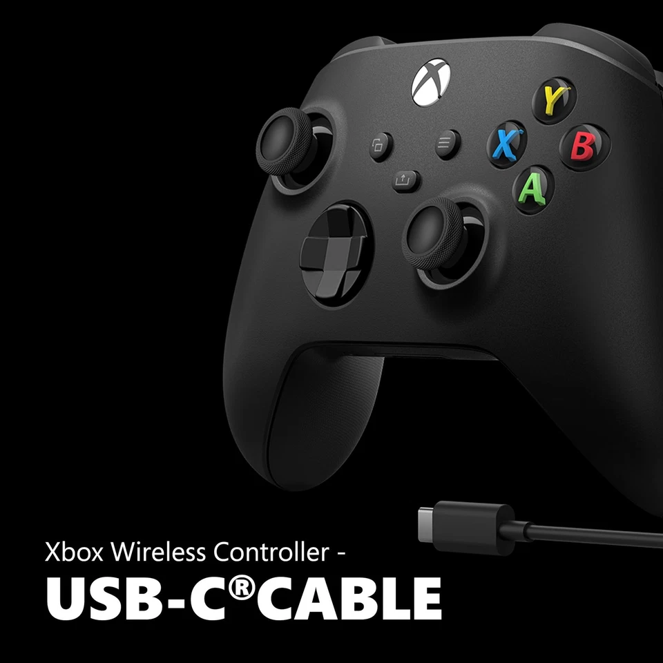Xbox Wireless Gaming Controller + USB-C® Cable (2025) – Carbon Black – Play o... - Image 2 of 4