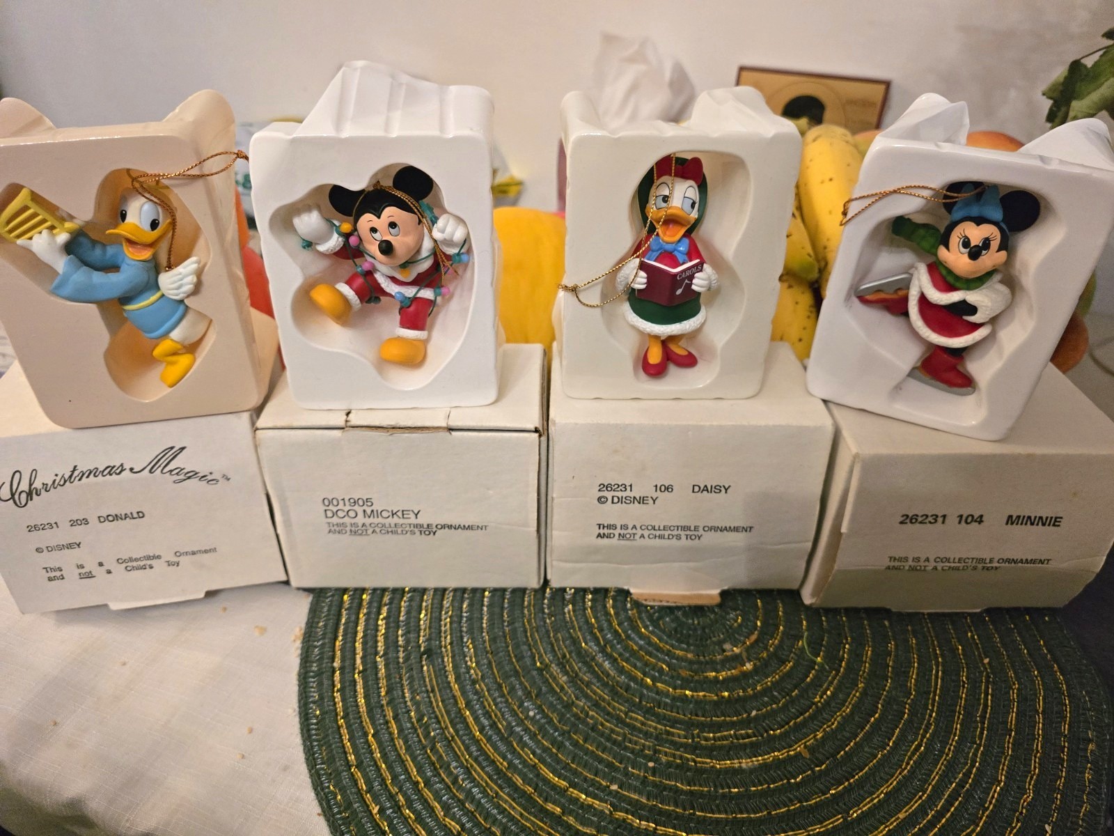 Disney Christmas Magic Collectible Ornaments Mickey Minnie Donald Daisy