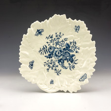 Royal Worcester Porzellan - Blue Sprays Teller - Reproduktion von um 1760 Worcester