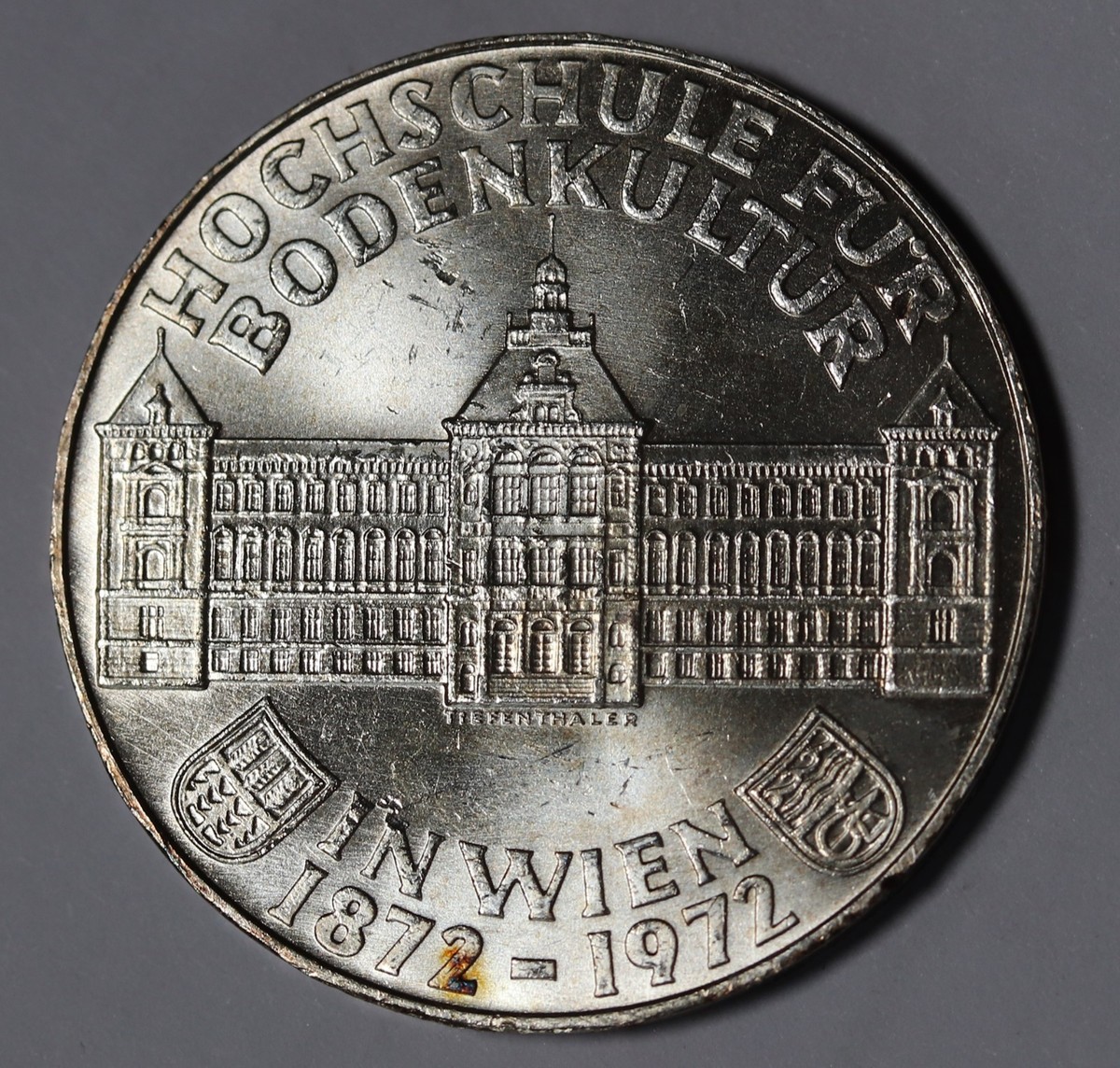 1972 Austria 50 Schilling,  Institute of Agriculture Silver Coin KM#?2914 Unc