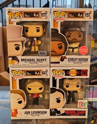 Funko POP The Office LOT (4) Michael Scarn #1060 GO, Jan, Stanley, Golden