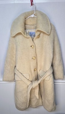 Vintage Eider Knit Iceland - Scotland Wool Long 5 Button Jacket Women s Large