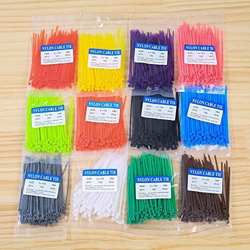 1200Pcs Mixed Colored Zip Ties,Locking Nylon Cable Zip Ties,chick leg ...