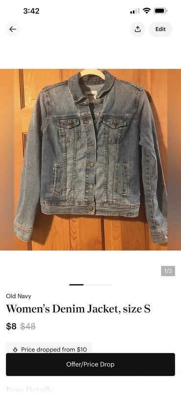 Old Navy Light Wash Distressed Denim Jean Jacket Women's Size S