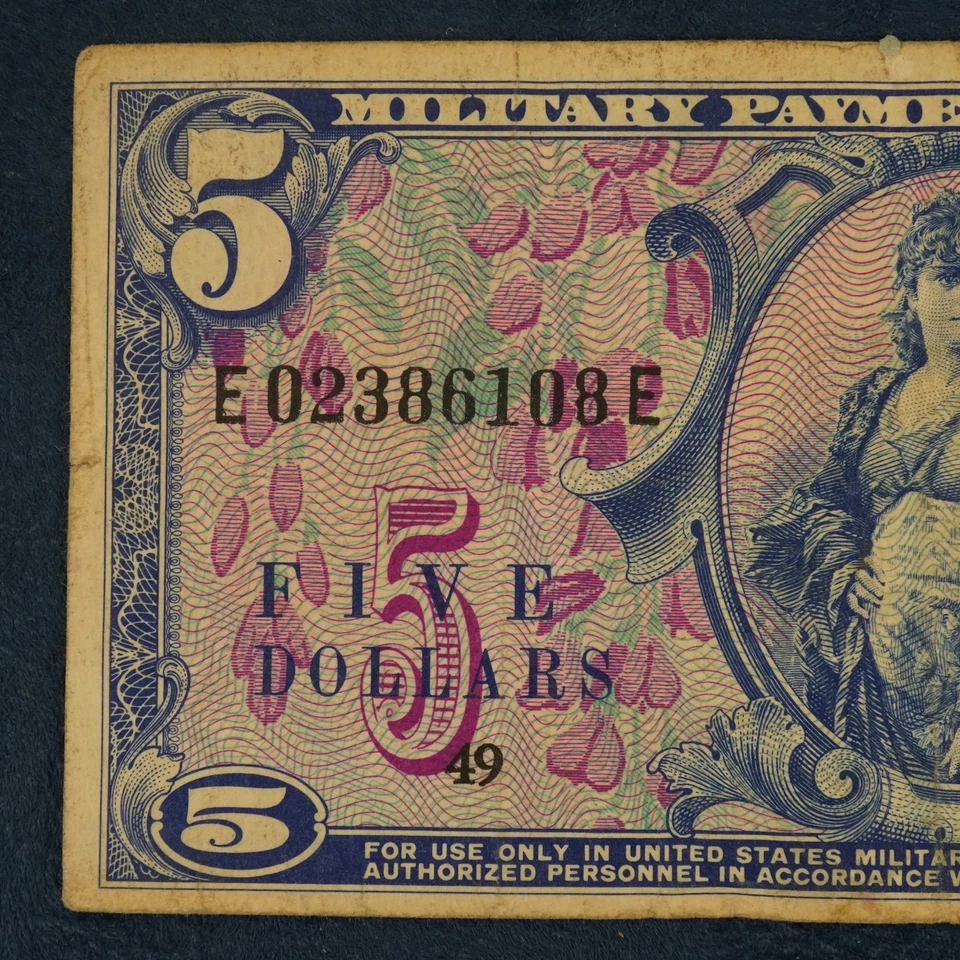 Series 521 $5 U.S. Military Payment Certificate - Free Shipping USA - Image 2 of 4