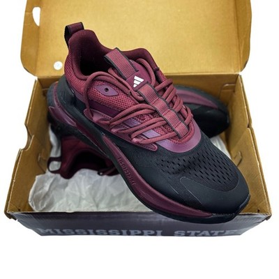 Adidas AlphaBoost V2 Running Shoes Black Maroon Mens 6.5 NWT Mississippi State