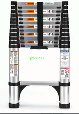 Telescoping Ladder 12.5FT Aluminum, 250lbs, Collapsible, Multi-Purpose