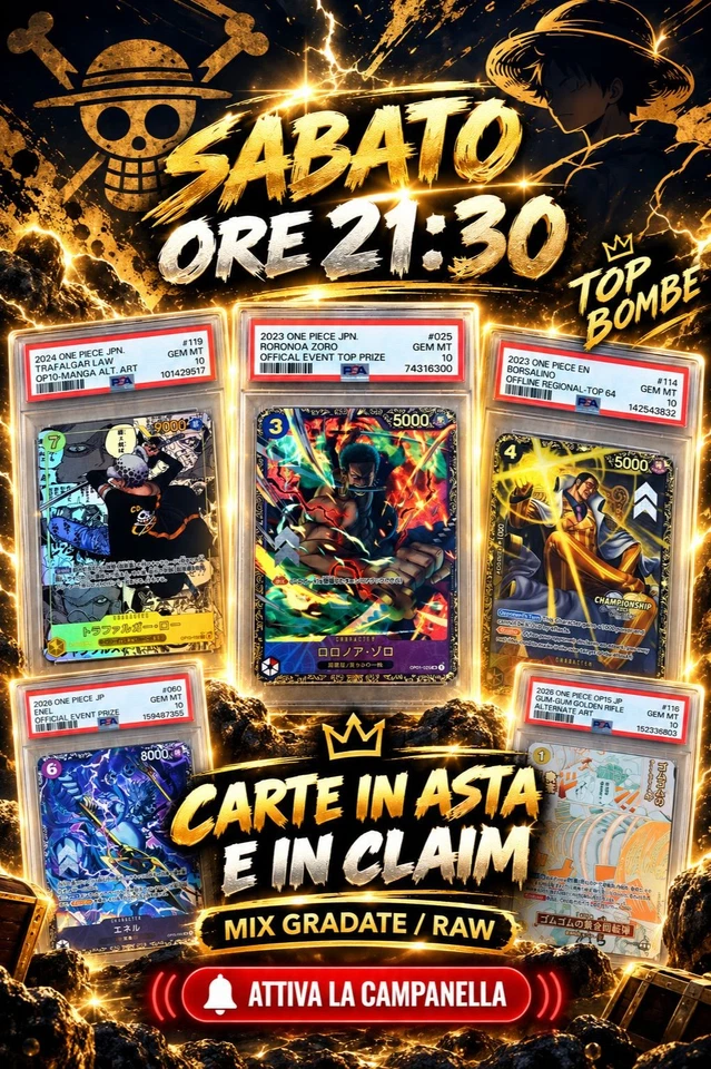 ONE PIECE - CARTE SINGOLE 💣 - ASTE DA 1€ + CLAIM 