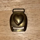 Antique Civil War Brass Cavalry Horse Harness Heart Belt Buckle Loop